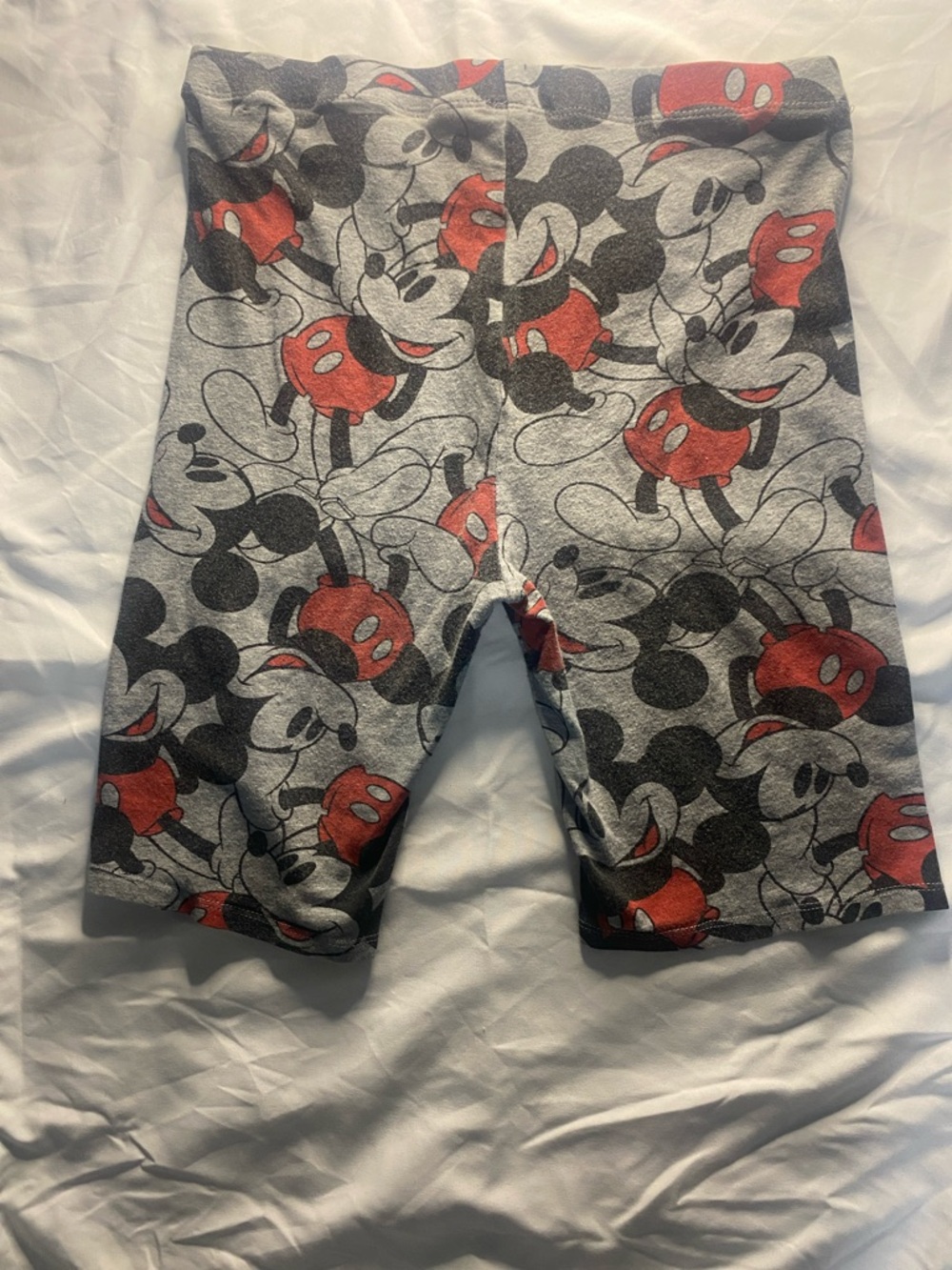 Disney Gray and Red Mickey Print Bike Shorts